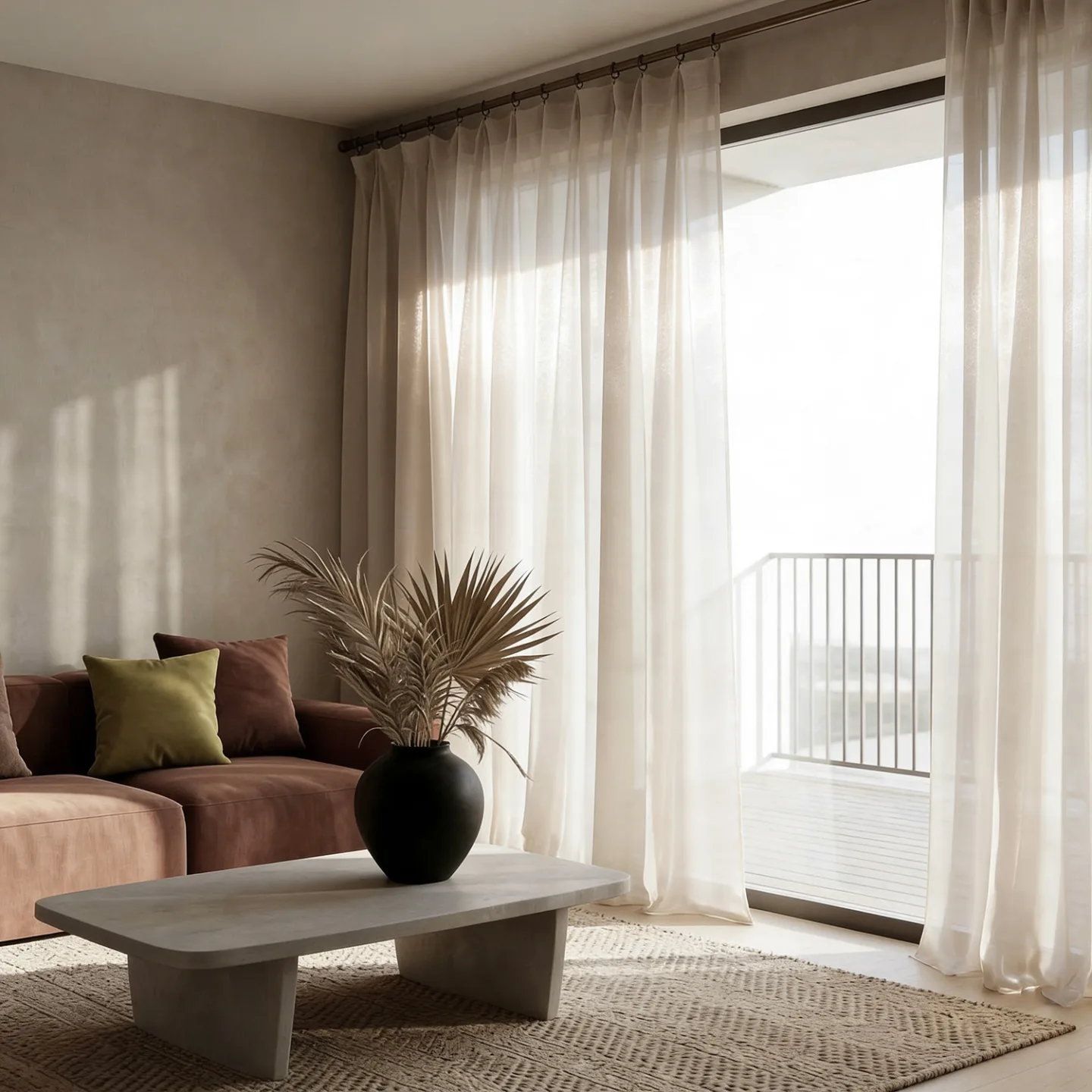 Gardiner 2-pk - Linmixgardin Lumira (krem) (Størrelse: 140 x 250 cm)