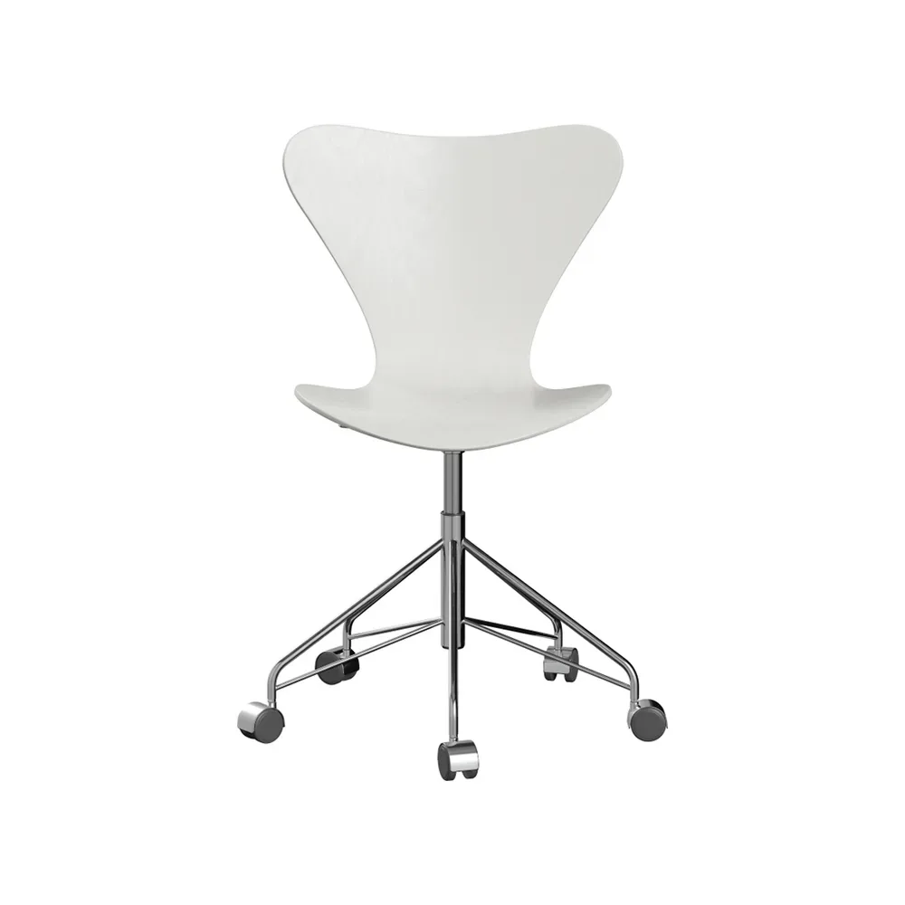 Fritz Hansen Sjuan 3117 kontorsstol hårda hjul Coloured ash white-chrome