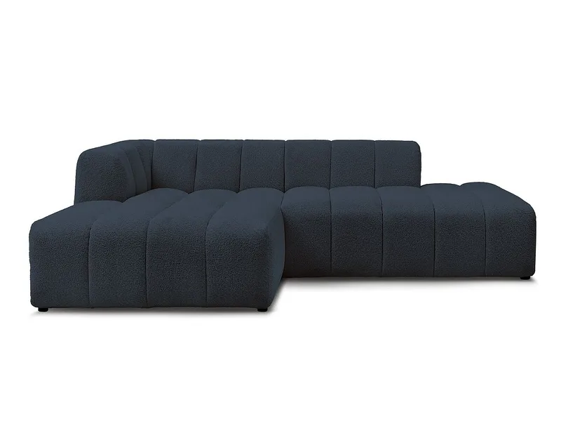 Ecksofa BOBOCHIC ANNECY Boucle-Stoff dunkelblau