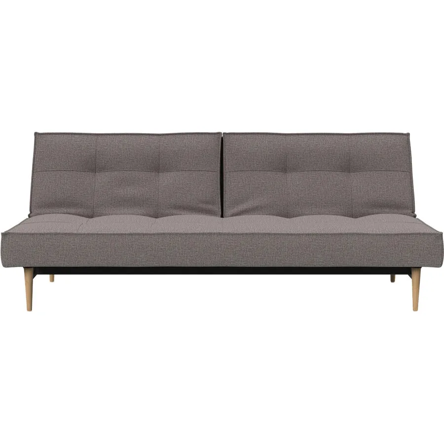 Bettsofa Split graubeige Stoff B 210 T 91 cm Ausklappbar