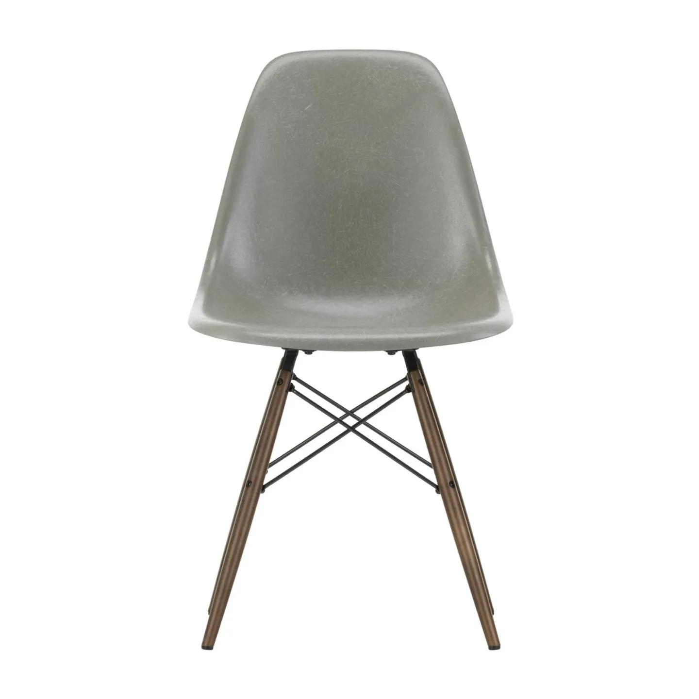 Vitra Eames Fiberglass Chairs DSW stol Raw umber-svartbetsade lönnben