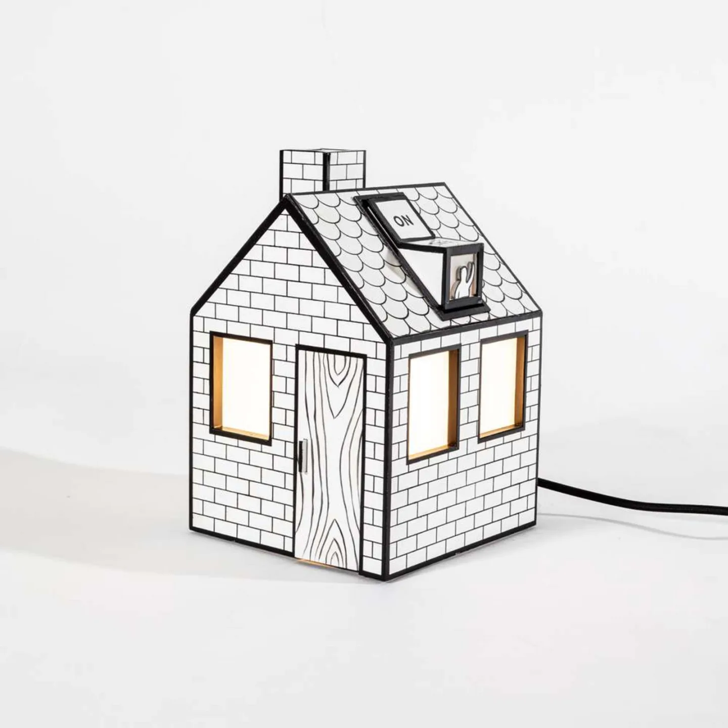 On-Off Bordlampe Recycled White/Black - Seletti - Stue - Papir / karton