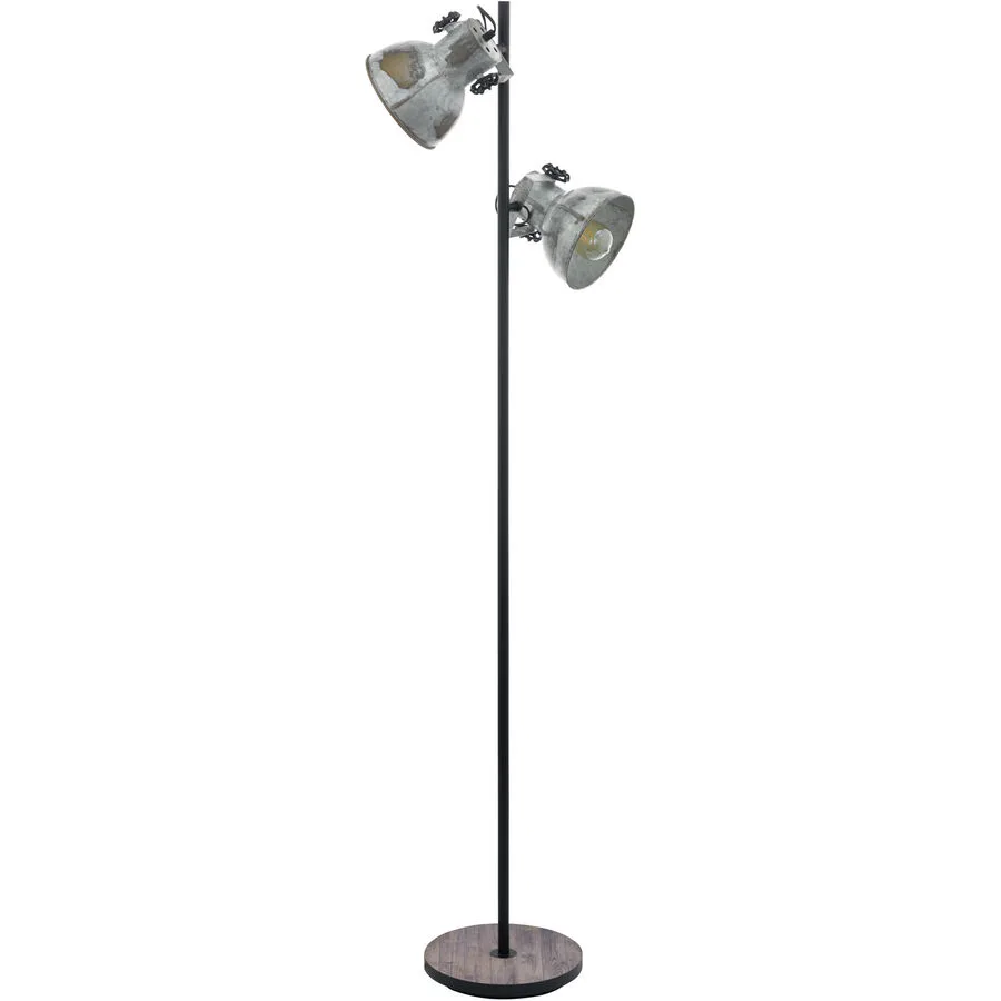 Eglo Stehlampe Barnstaple Stahl/Holz 158 cm - Farbe: Patina - Material: Holz/Stahl