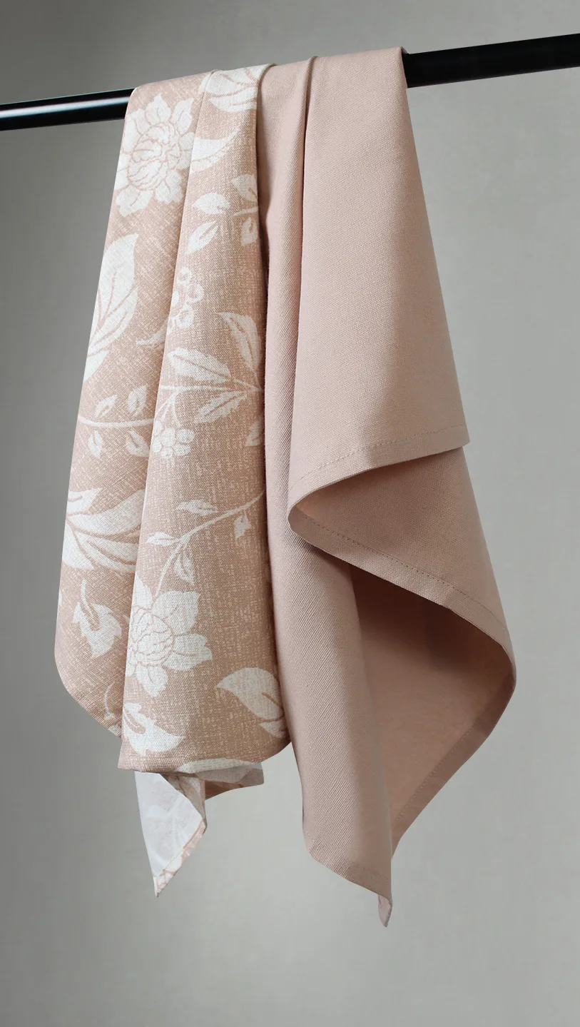 Kjøkkenhåndkle 2-pak - Onni (rosa) (Størrelse: 50 x 70)