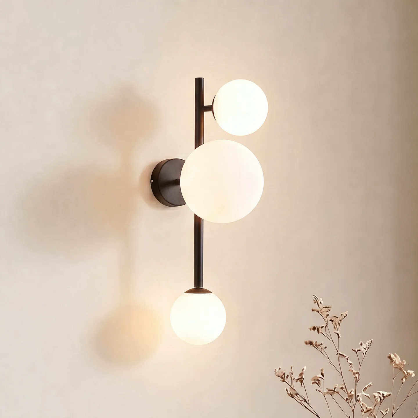 Dione væglampe, sort, 3 lyskilder - ALDEX - Stue - Moderne - Glas - Med flere lyskilder