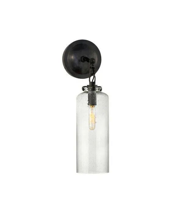 Katie Small Cylinder Sconce Bronze/Seeded Glass