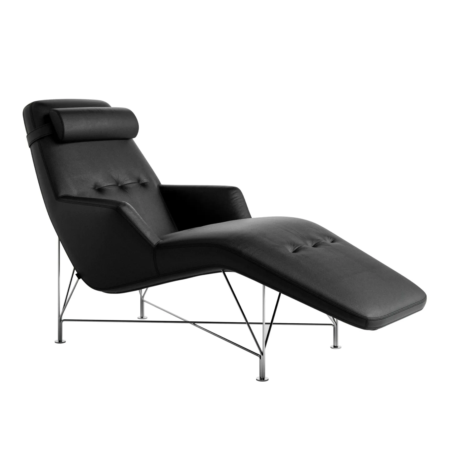 DUX - Superspider Liggfåtölj, Läder Dakota 88 Svart - Fåtöljer - Svart - Läder/Metall/Syntetiskt
