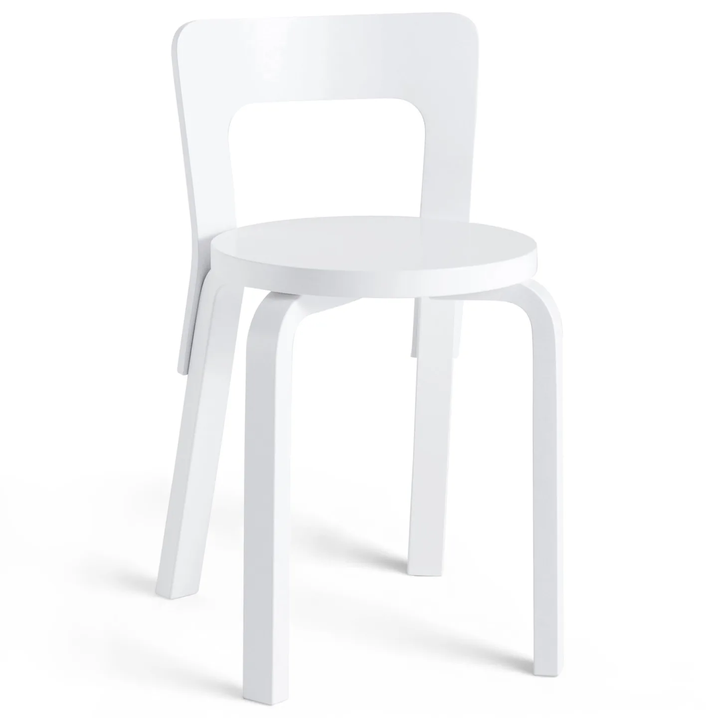 Artek - Stol 65, Helt vitlackad - Matstolar - Alvar Aalto - Vit - Trä