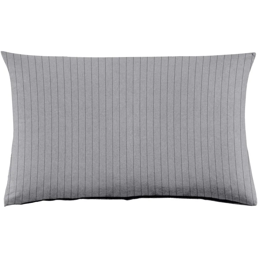 Kissenbezug Emma 50x70cm lightgrey Stripe - Farbe: hellgrau - Material: 100% Baumwoll-Flanell, Heather Melange Optik