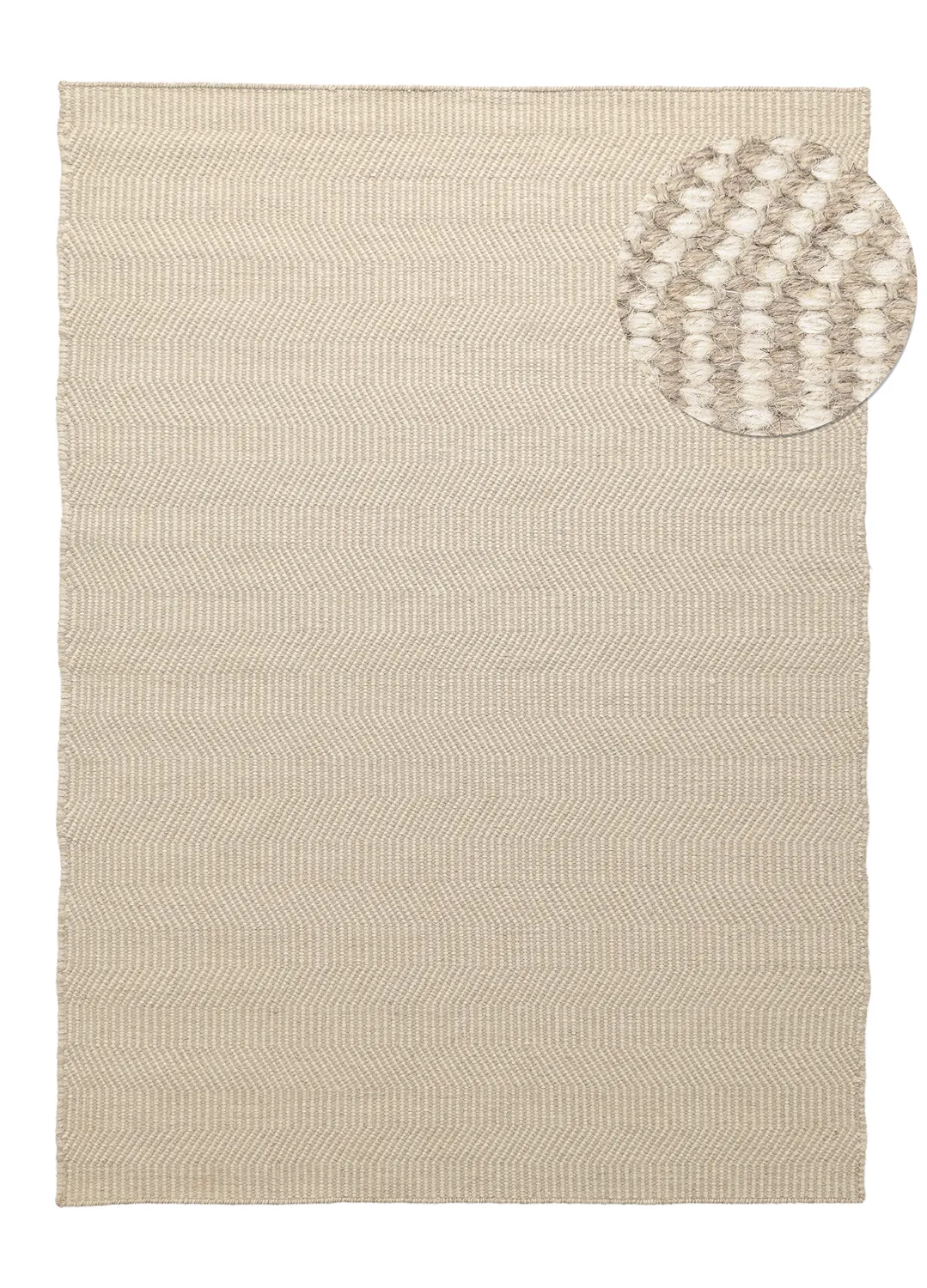 Ullteppe - Larkana (beige/hvit) (Størrelse: 140 x 200 cm)