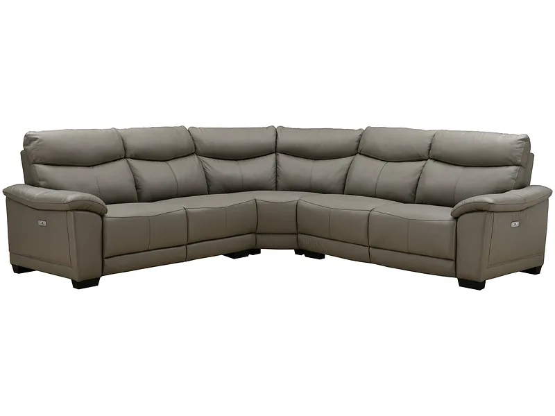 Ecksofa ATHOME Echtleder / Synthetisches Leder taupe