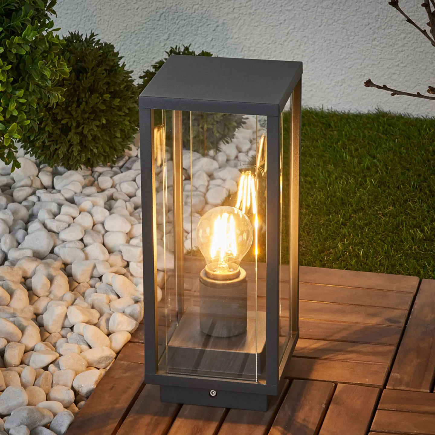 Annalea Utomhus Trädgårdslampa H35 Dark Grey/Clear - Lucande - Terrass - Modern - Metall - Med en ljuskälla