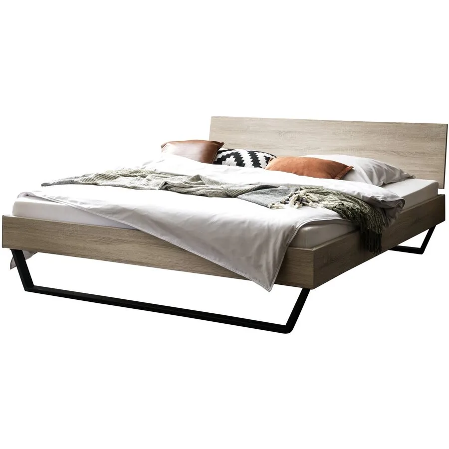 Hasena Bett Ingo Eiche sägerau MDF 180 x 200 cm