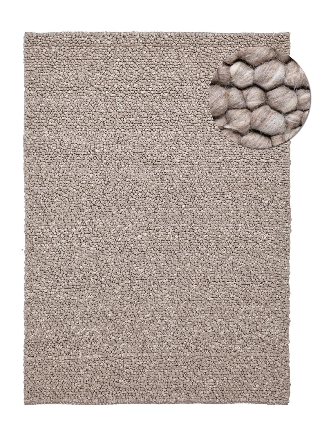 Ullteppe - Sala Irregular Wool Bubble (taupe/hvit melert) (Størrelse: 240 x 340 cm)