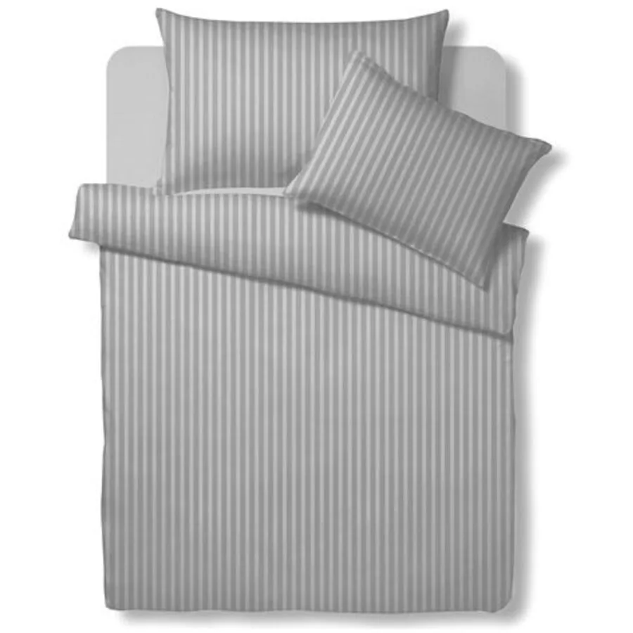 Living Home Bettwäschegarnitur Bio Organic stein Baumwolle 160 x 210 50 x 70 cm - Material: Bio Baumwolle