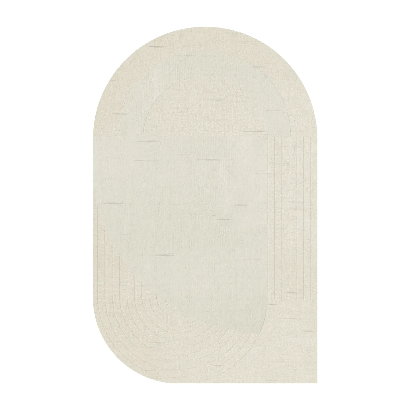 Layered Circular Wollteppich 180 x 270cm Bone white