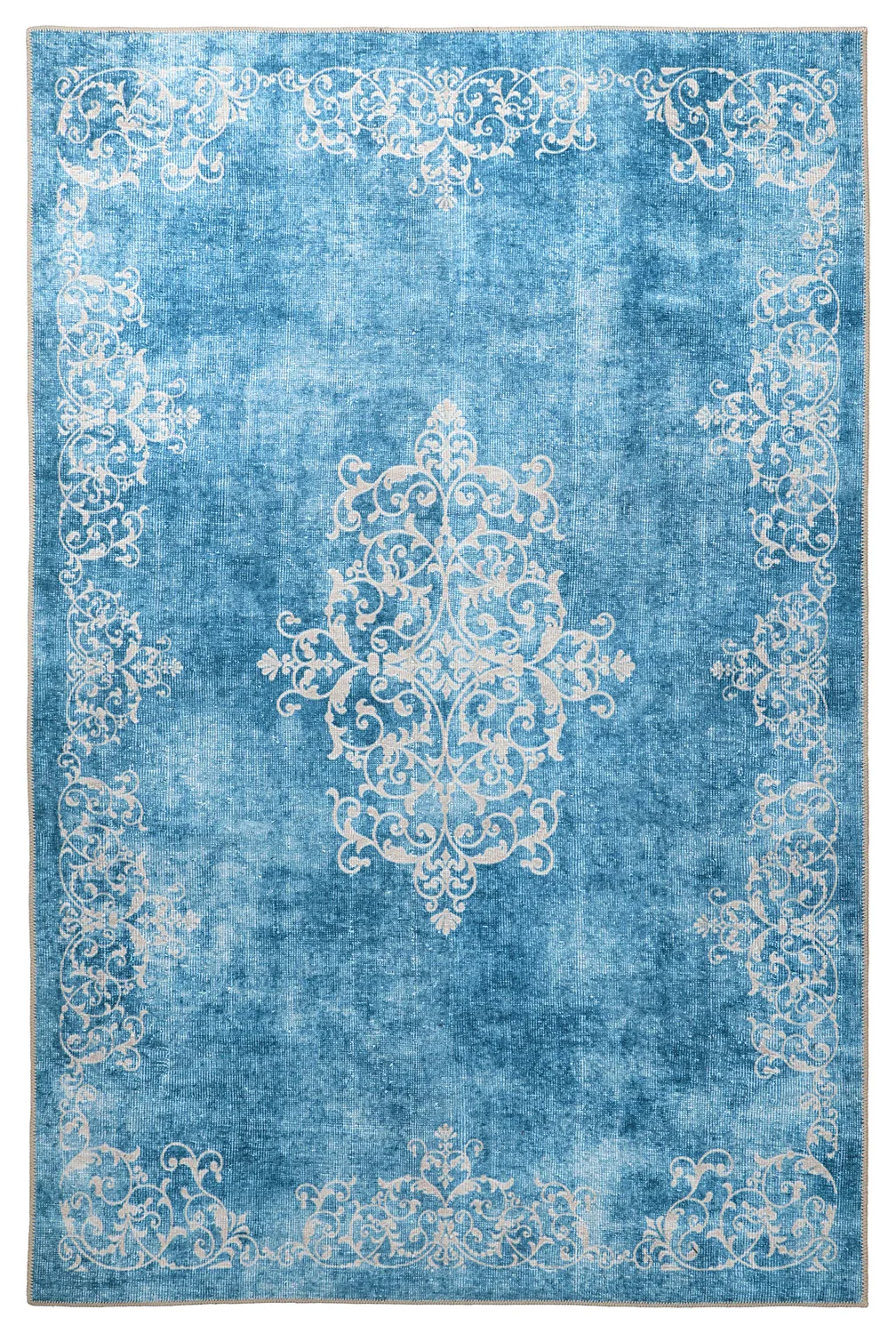 Flachgewebter Teppich - Santi (blau) (Größe: 190 x 280 cm)