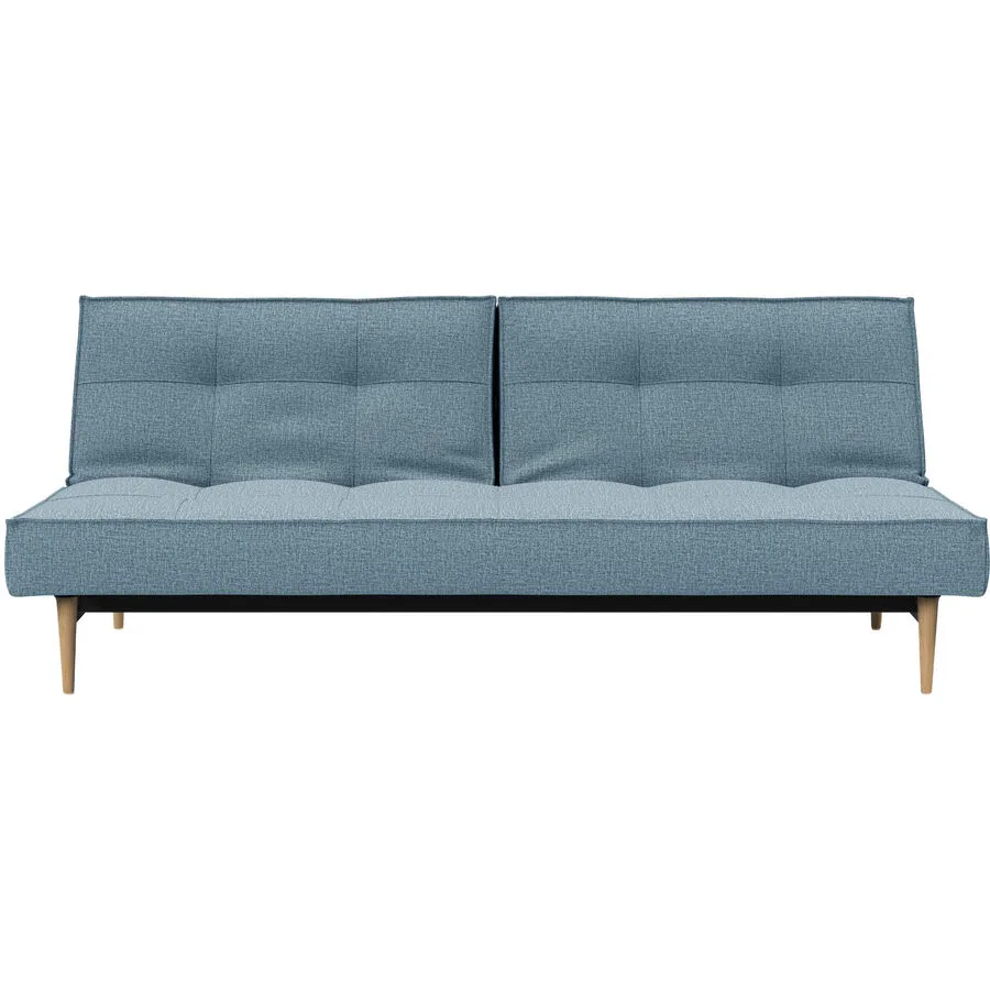 Bettsofa Split hellblau Stoff B 210 T 91 cm Ausklappbar
