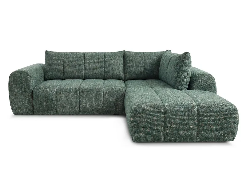 Ecksofa BOBOCHIC NESTY Stoff chiniert dunkelgrün