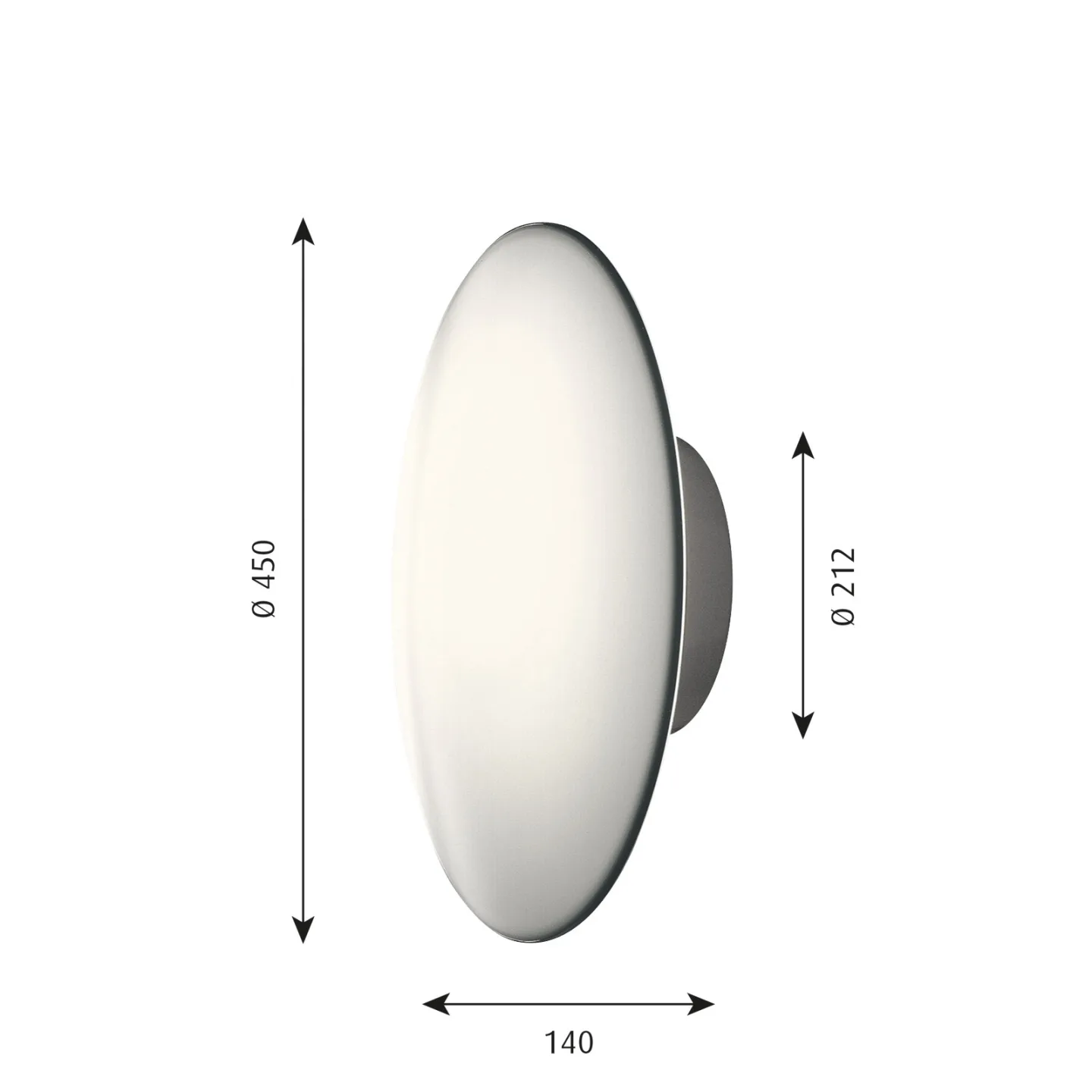 AJ Eklipta Wand-/Deckenleuchte Ø450 White - Louis Poulsen - Badezimmer - Design - Glas - Rund