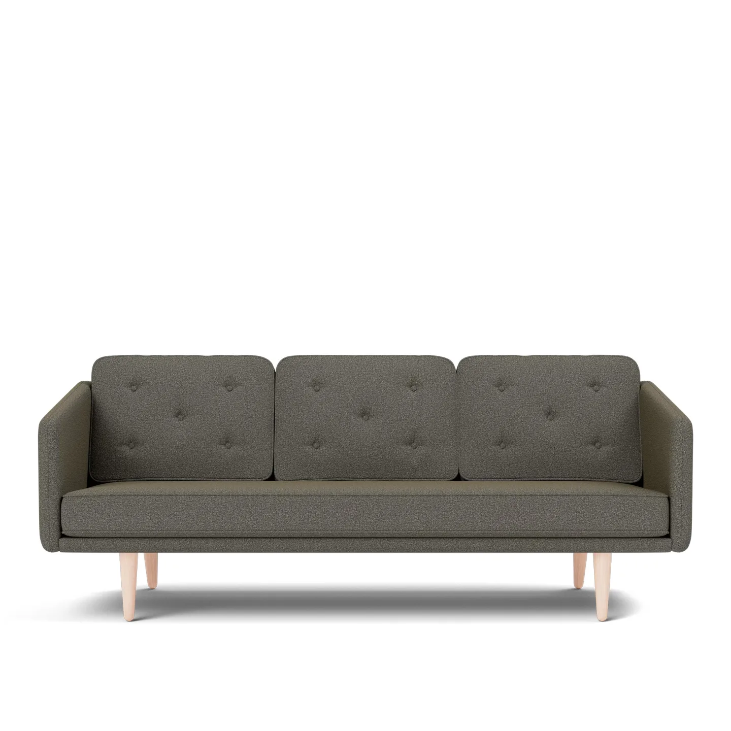 Fredericia Furniture - No. 1 Sofa - 3 seater - 206 cm - Bardal 860 - Oak soap treated - Soffor - Børge Mogensen - Grå - Textilmaterial