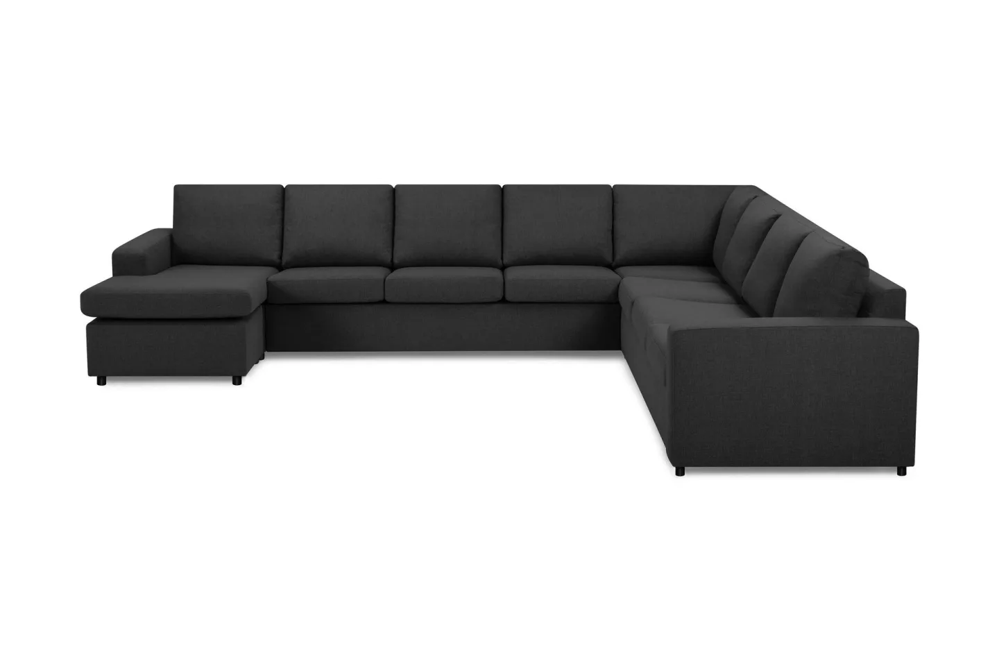 Crazy 7-sits Vändbar U-formad XX-Large Hörnsoffa med divan i Tyg - Mörkgrå / Antracit