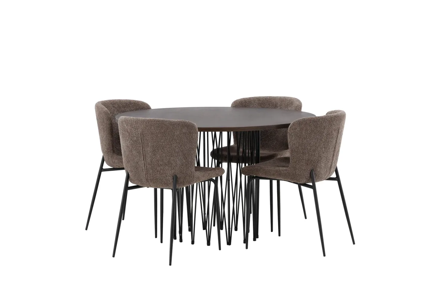 Stone Matgrupp 120 cm Rund med 4 Modesto stolar - Beige