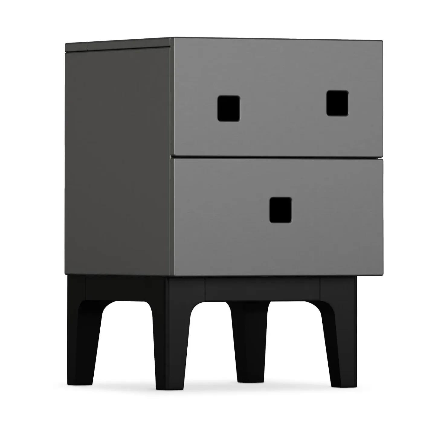 Zweed Peep S1 Nachttisch Slate grey, schwarz lackiert
