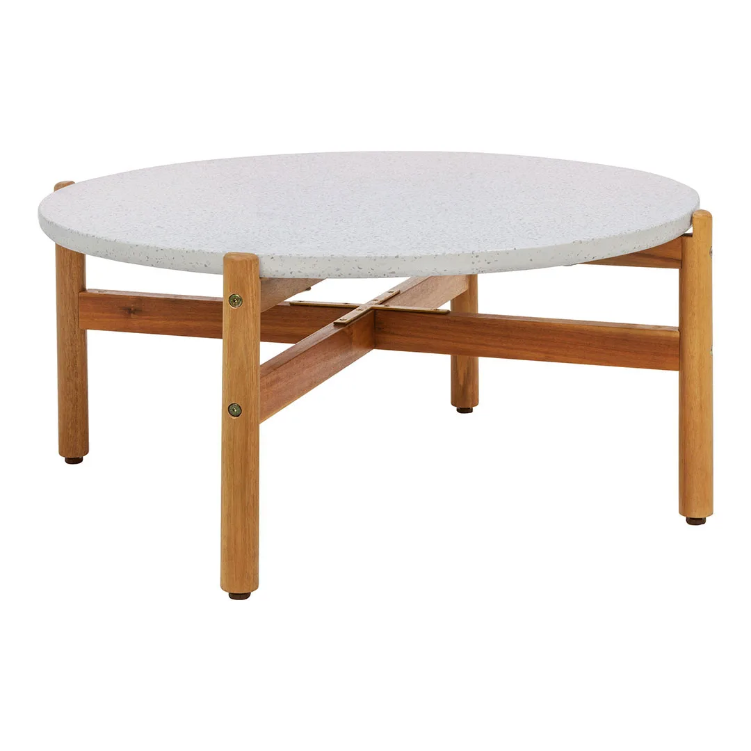 Terracina Sofatisch Ø85cm Natur, weiß.
