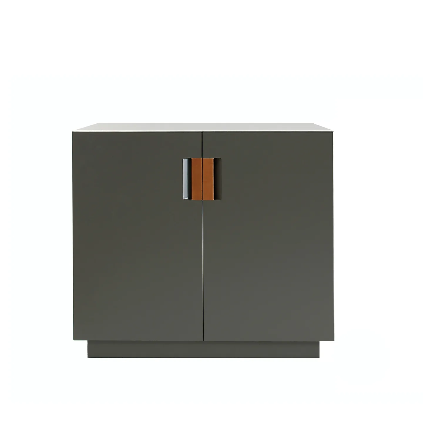 Asplund - Frame 80 Low Covered Doors - Taupe / Cognac Leather - Skåp och vitrinskåp - Anya Sebton & Eva Lilja Löwenhielm 2011 - Grå - Läder