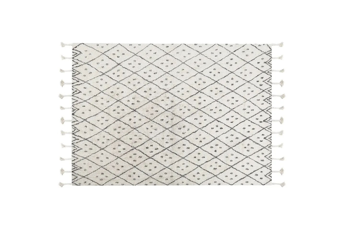 Agadir Bomullsmatta 140x200 cm - Svart/Vit