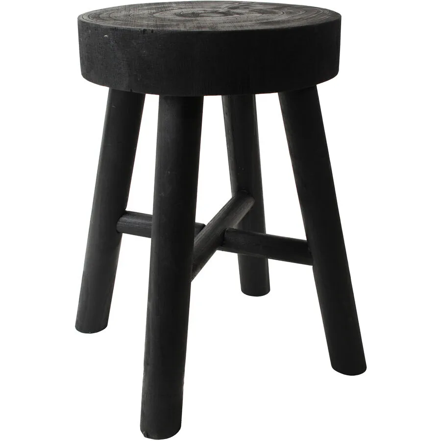 Hocker Pastel & Contrast Schwarz Holz 27 cm 40 cm