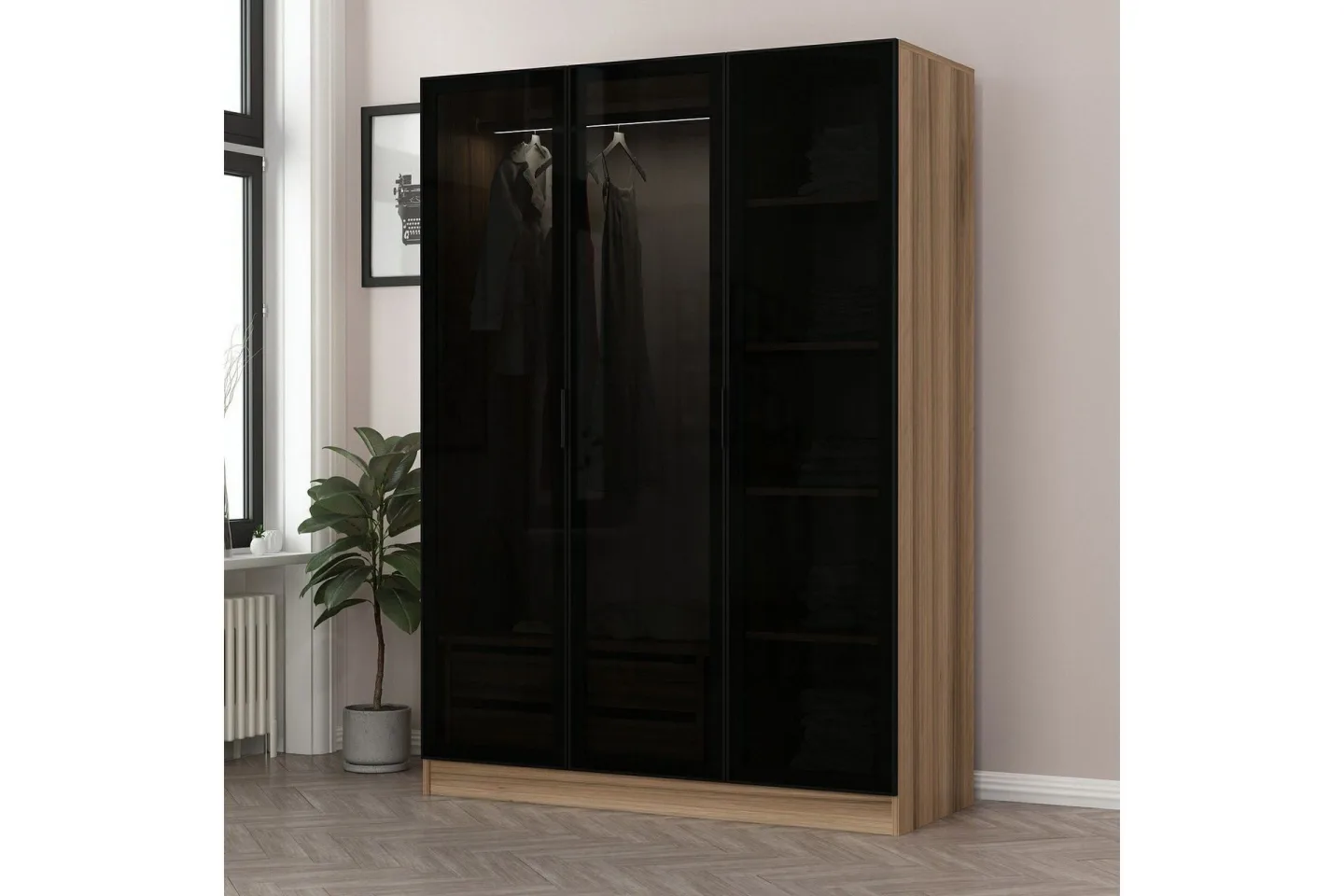 Fruitland Garderob 135 cm - Brun