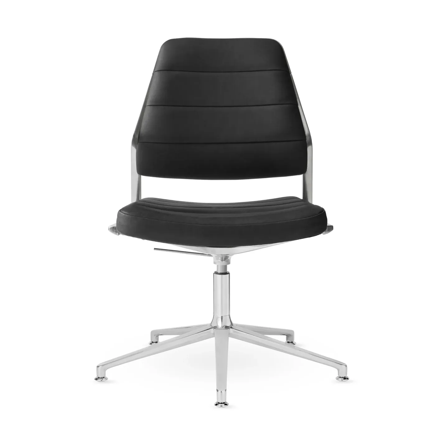 Vipp Vipp454+ Swivel chair kontorsstol Black leather-polished aluminium
