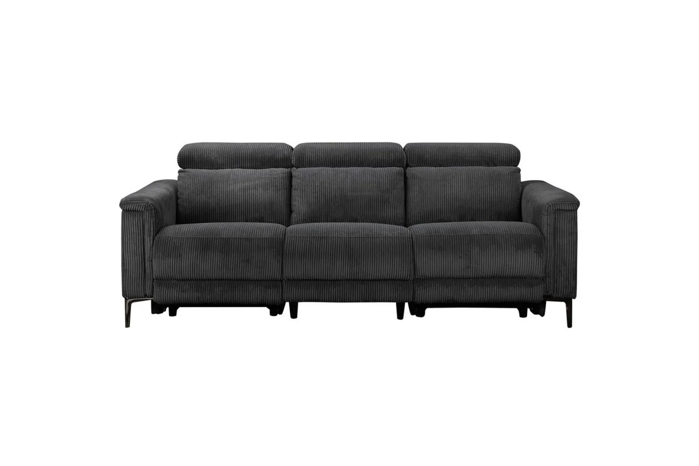Reclinersoffa utan hörn Loft24 Lund Reclinersoffa 3-sits Grå -