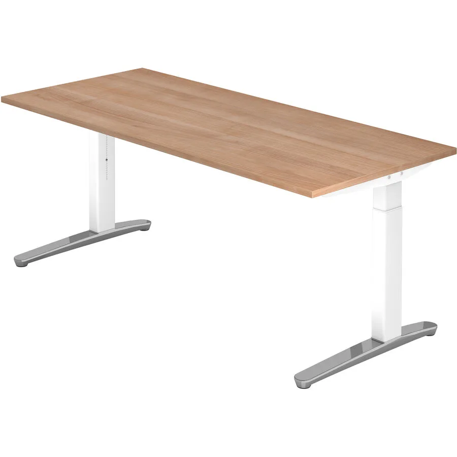 Schreibtisch Office nussbaum Holzwerkstoff Höhenverstellbar B 180 T 80 cm