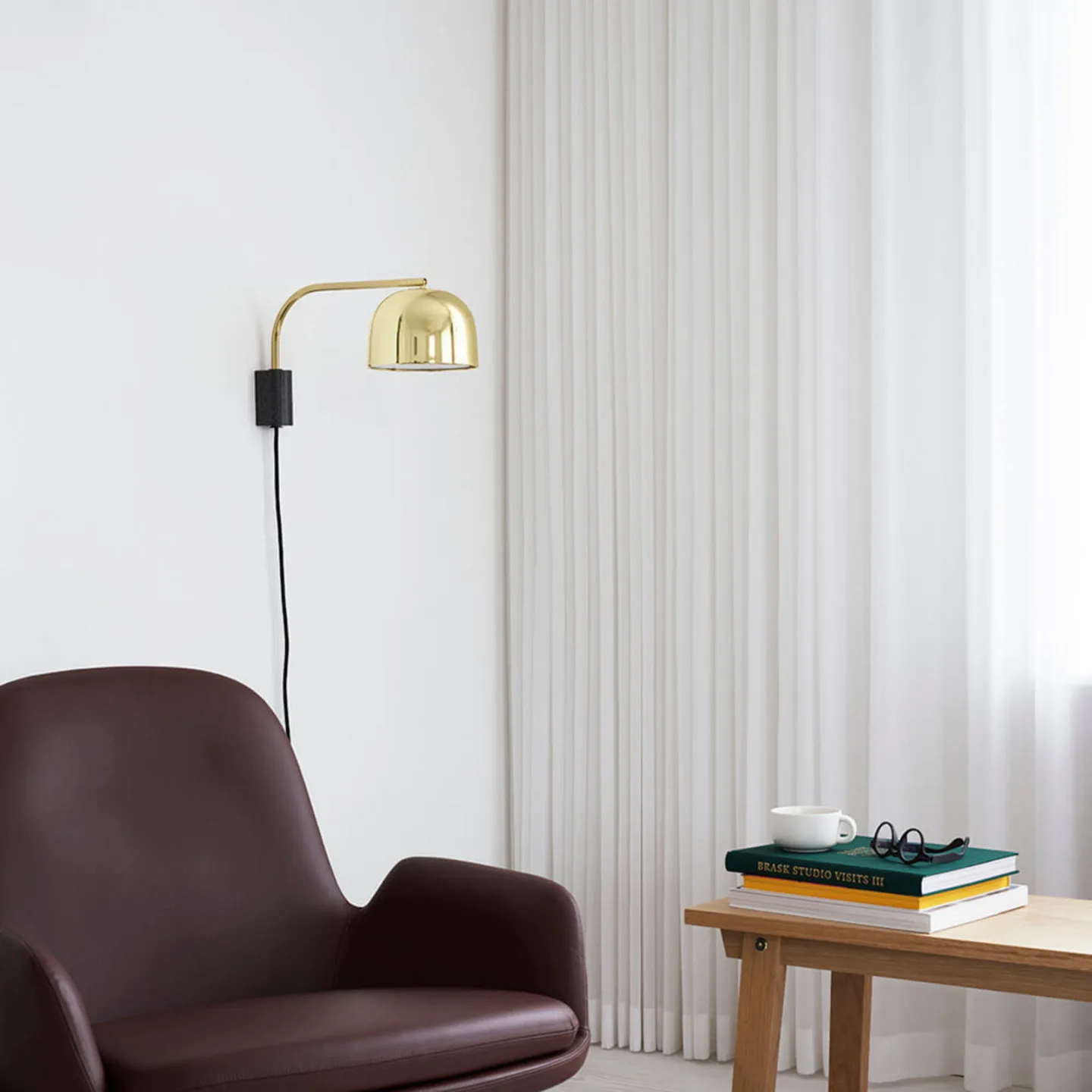 Normann Copenhagen Grant Wandleuchte Black, Klein- Stahl, Granit