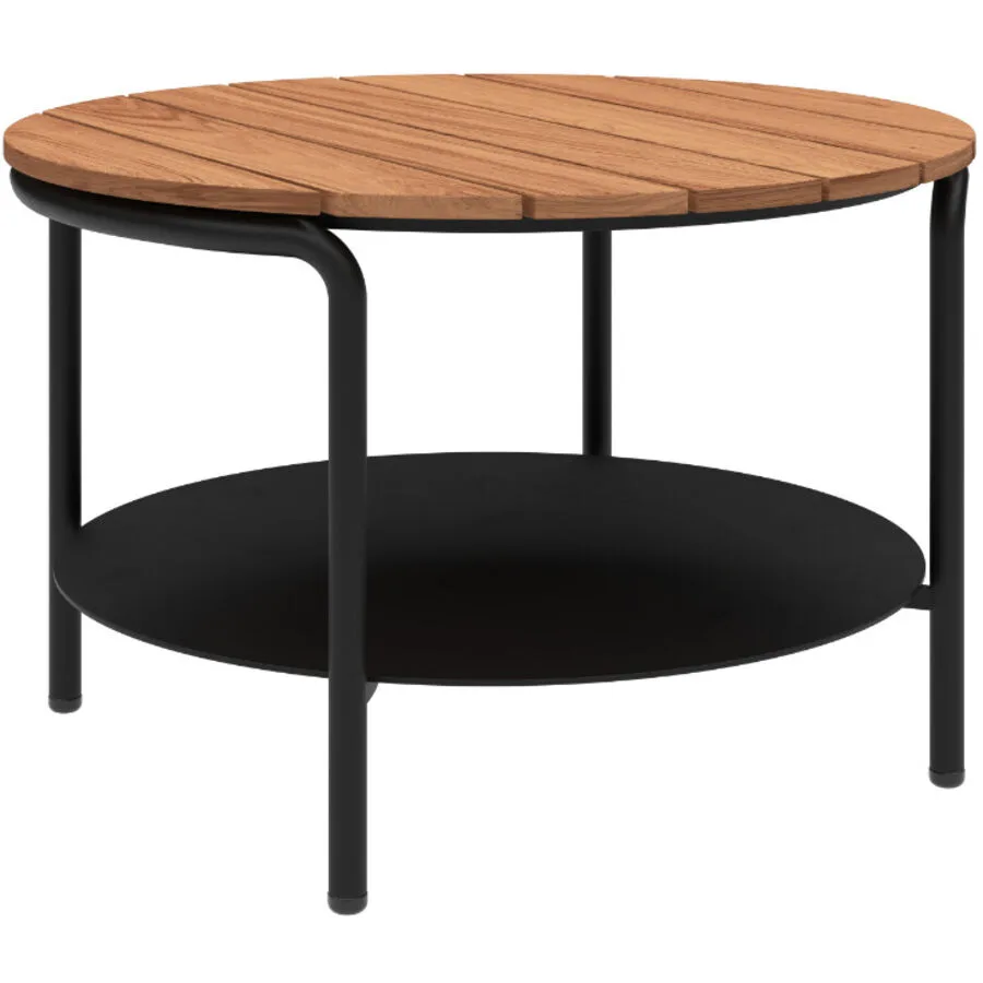 SACKit Salontisch Patio Schwarz Holz 70 cm - Material: Teak
