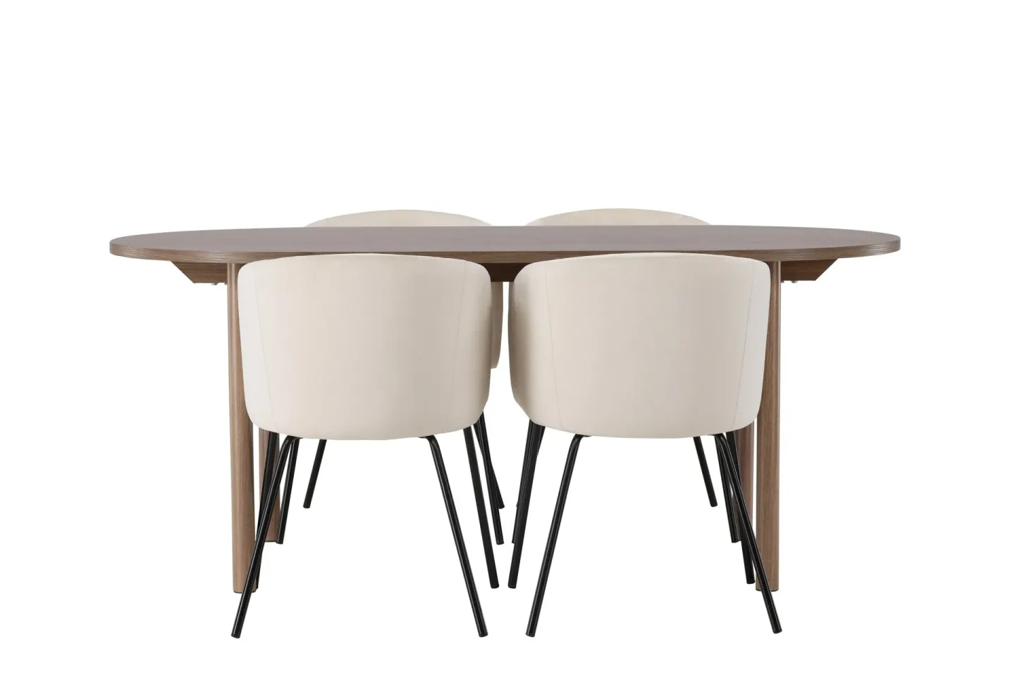 Andy Matgrupp 180 cm Oval med 4 Berit stolar - Beige
