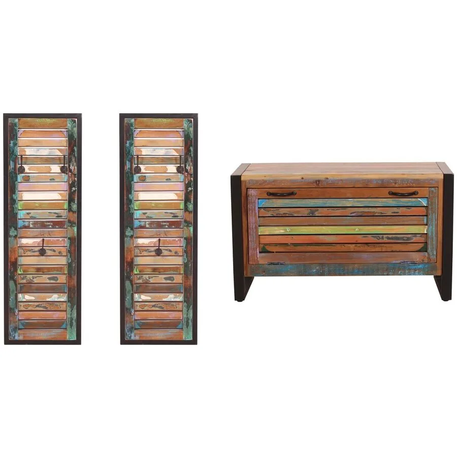 Garderobenmöbel Indo bunt Altholz B 85 T 35 H 50 cm