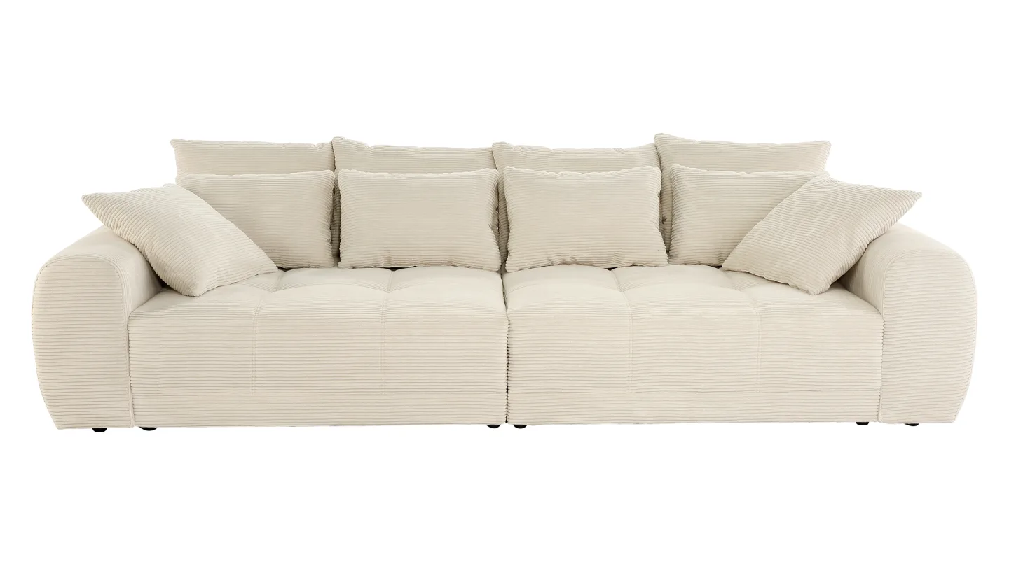 Big Sofa Cord beige - 308 cm - Federkern - JANNI