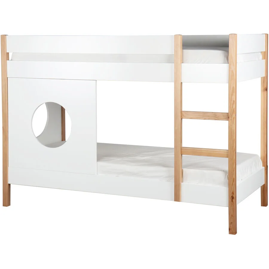 Hochbett Vamon natur/weiss Pinie 90 x 200 cm