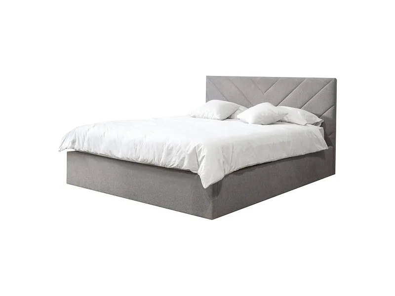 Kastenbett BOBOCHIC ROMANE 160x200cm stoff hellgrau