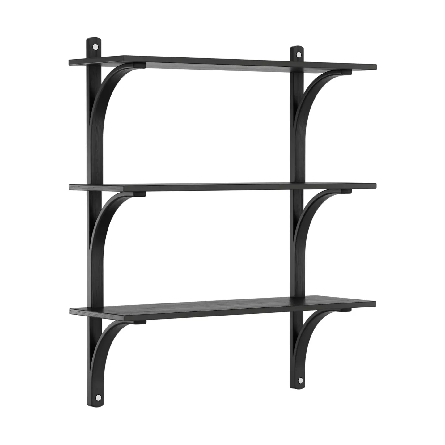 Swedese Levi hylla 3 hyllplan Svartlaserad ask-aluminium, 90 cm