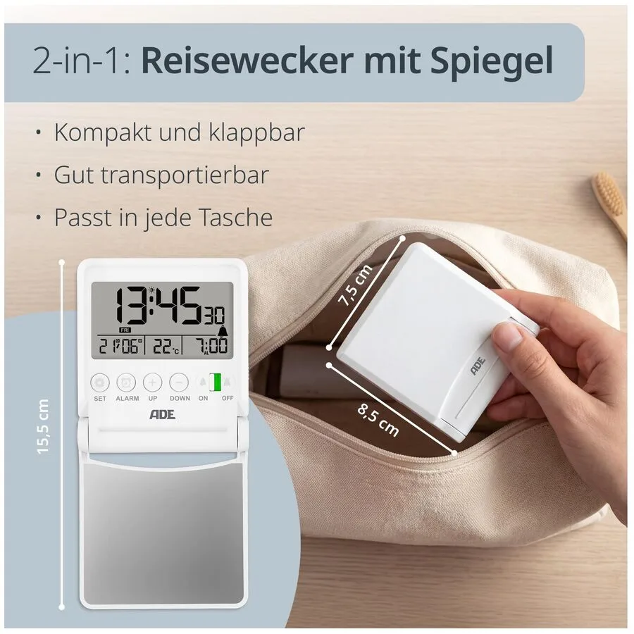 Wecker ADE Weiss ABS