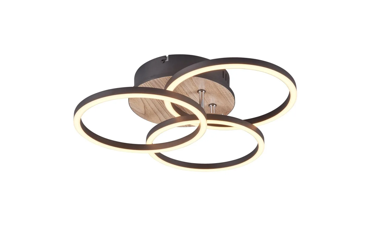 Circle LED Taklampa mattsvart/ trä - Matt svart/Trä
