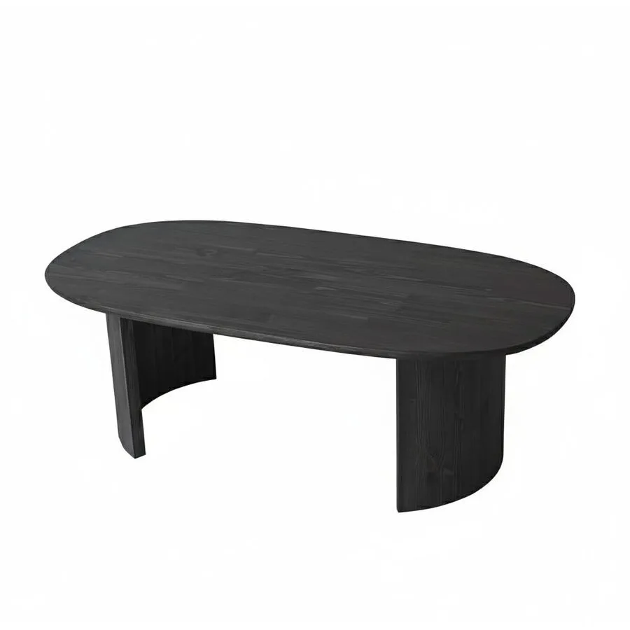 Salontisch Georis Anthrazit Nussbaum Massivholz B 120 T 60 cm