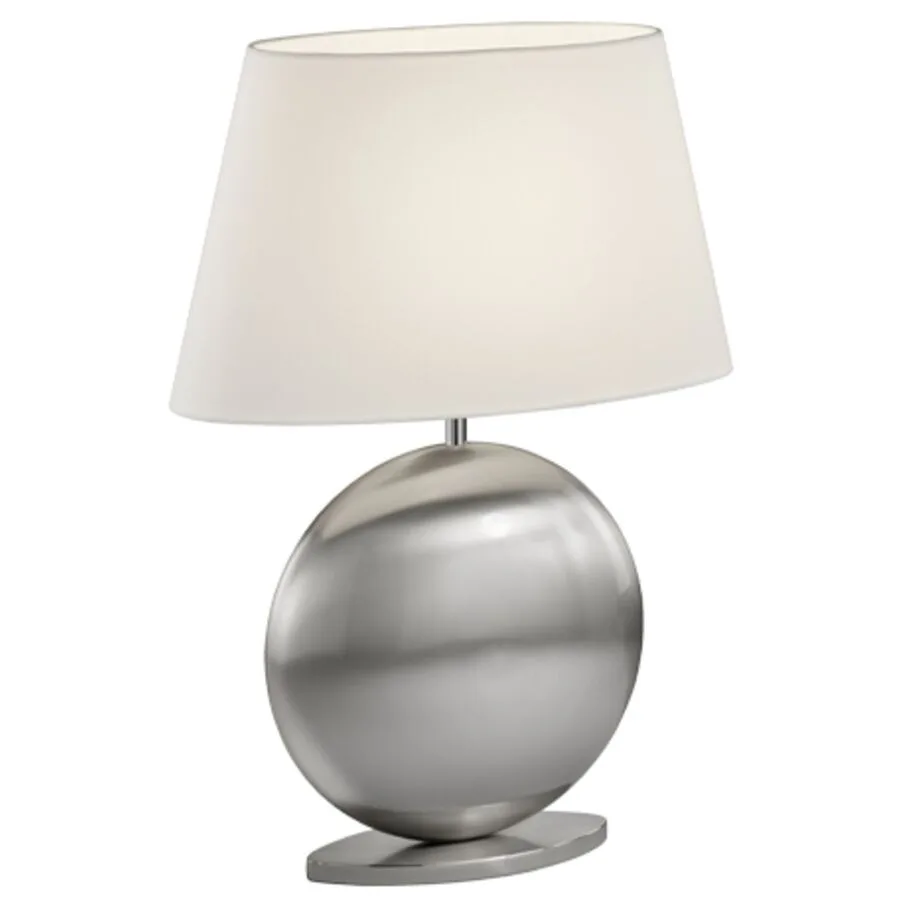 Designer-Tischlampe Bankamp Mesa E27 Nickel matt H 51 cm - Farbe: chrom - Material: Metall/ Stoff