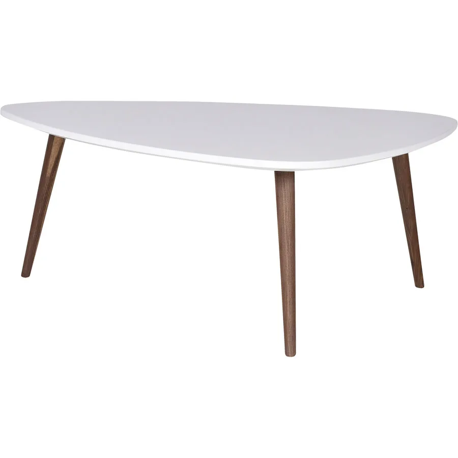 Salontisch Forlan II weiss, natur MDF, Nussbaum B 90 T 60 cm