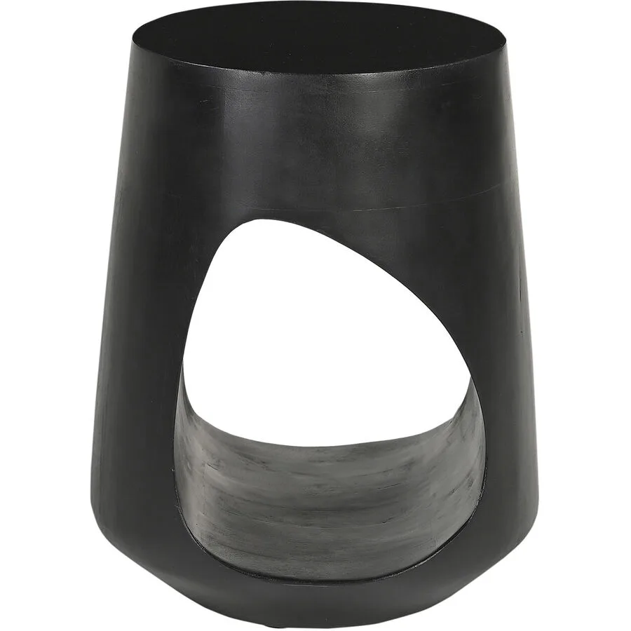 Beistelltisch Smooth schwarz Mangoholz massiv B 32 H 46 cm